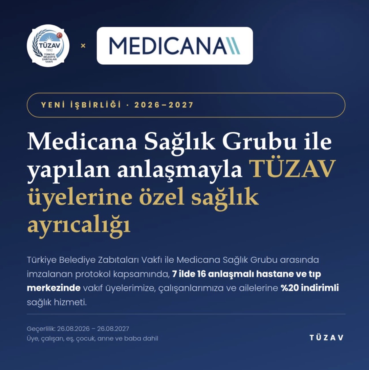 Medicana Hastaneler Grubu ile Vakfımız arasında Protokol yapıldı